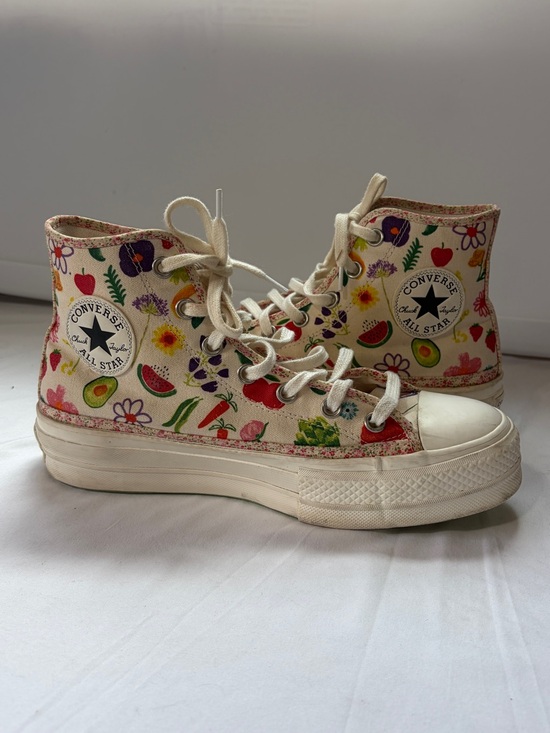 Converse Shoes - Converse Cream High-Top Sneakers with Multicolor Fruit & Floral Print